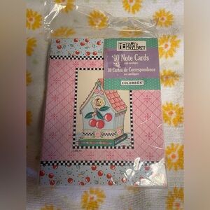 NIP Mary Engelbreit Cherry Birdhouse Blank Notecards & Envelopes 10 Count new